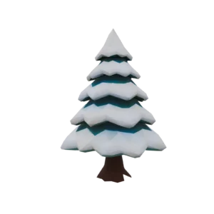 winter tree low poly 3D model for blender unity godot